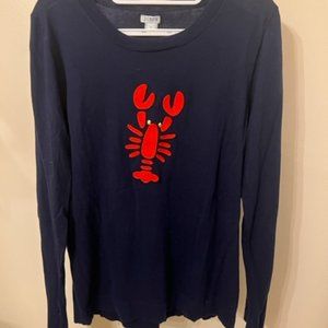 J. Crew Navy Lobster Lightknit Sweater - Size Large